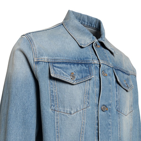 Used-effect denim blouson jacket Prada | Ratti Boutique