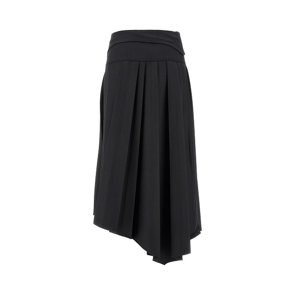 Pleated Rib Swinton Skirt in Black