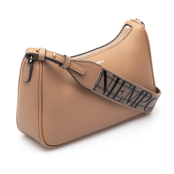 Beige baguette bag with logoed band Emporio Armani | Ratti Boutique