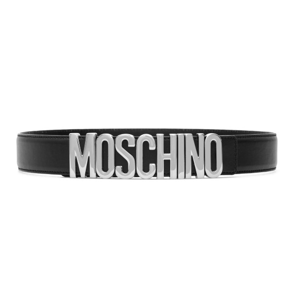 moschino belt silver letters