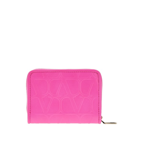 Valentino Garavani Leather Toile Iconographe Calfskin Cardholder With Zipper  for Woman in Pink Pp
