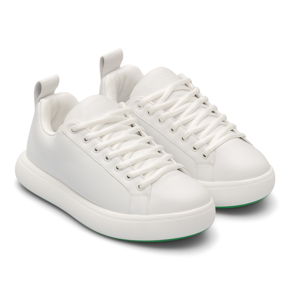 Bottega Veneta® Women's Orbit Sneaker in Silver / White / Optic White  Rubber. Shop online now.