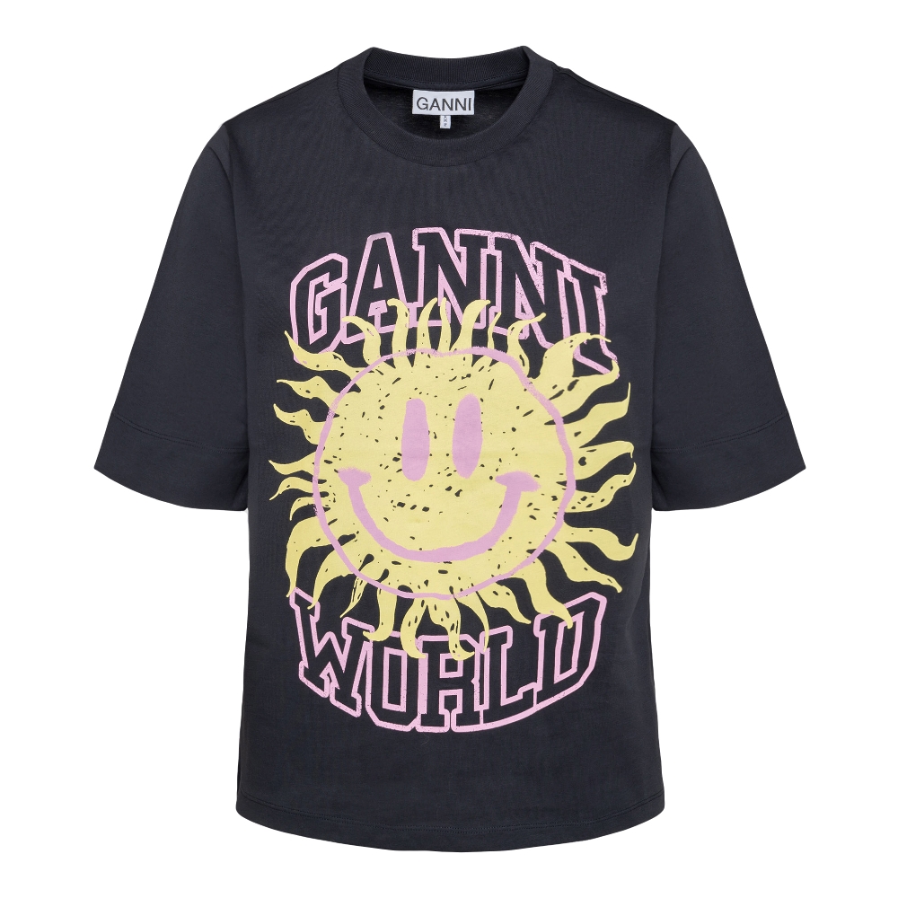Ganni Printed Black T Shirt