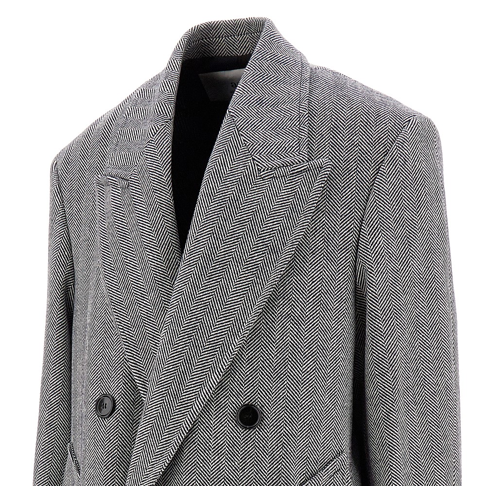 Herringbone tweed long coat Ami | Ratti Boutique