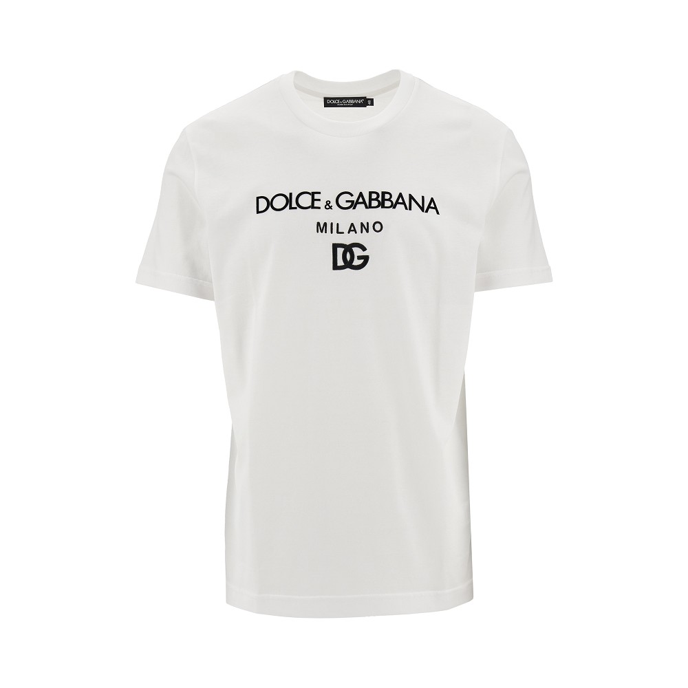 Embroidered and flocked logo T-shirt Dolce&gabbana | Ratti Boutique