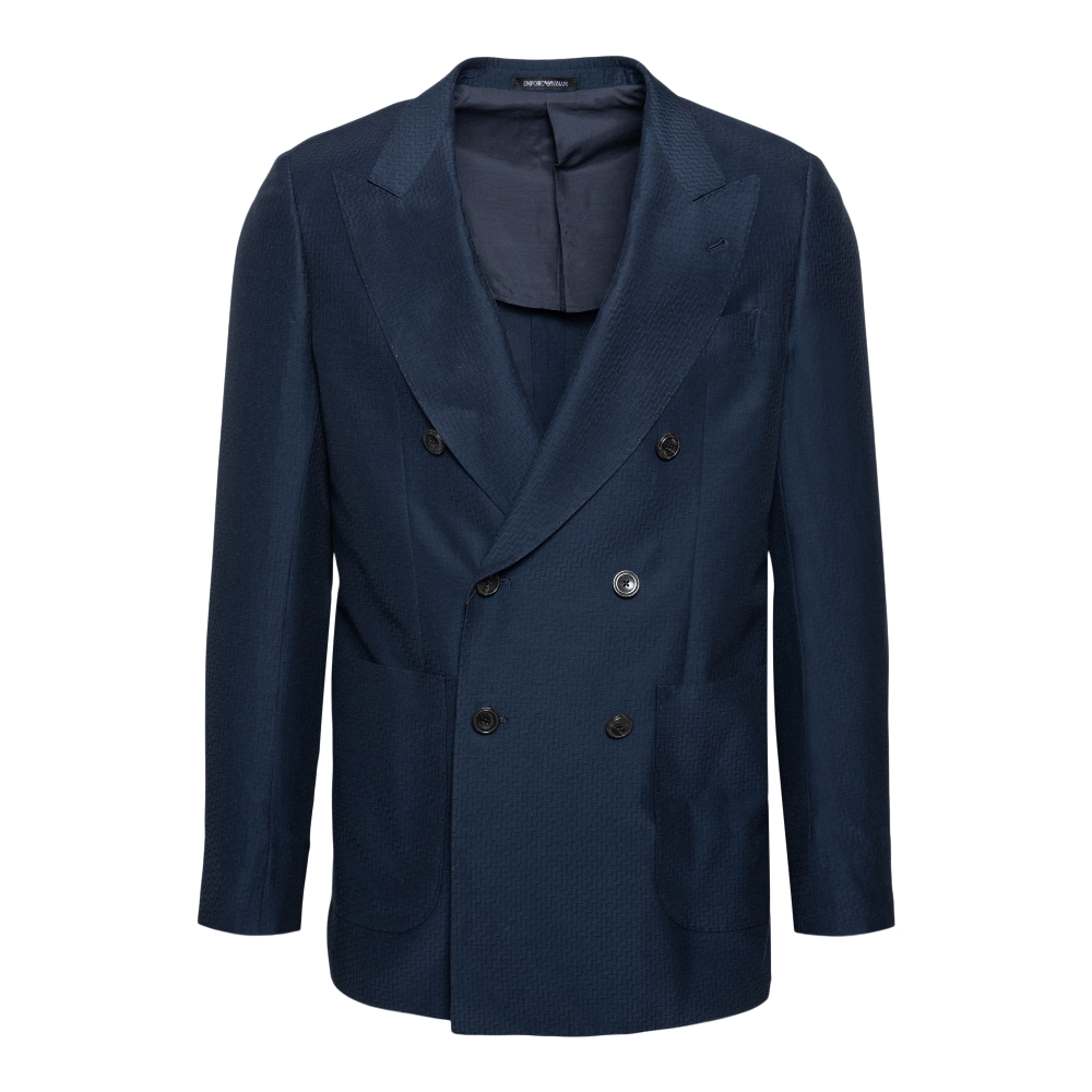 Double-breasted blue blazer Emporio Armani | Ratti Boutique
