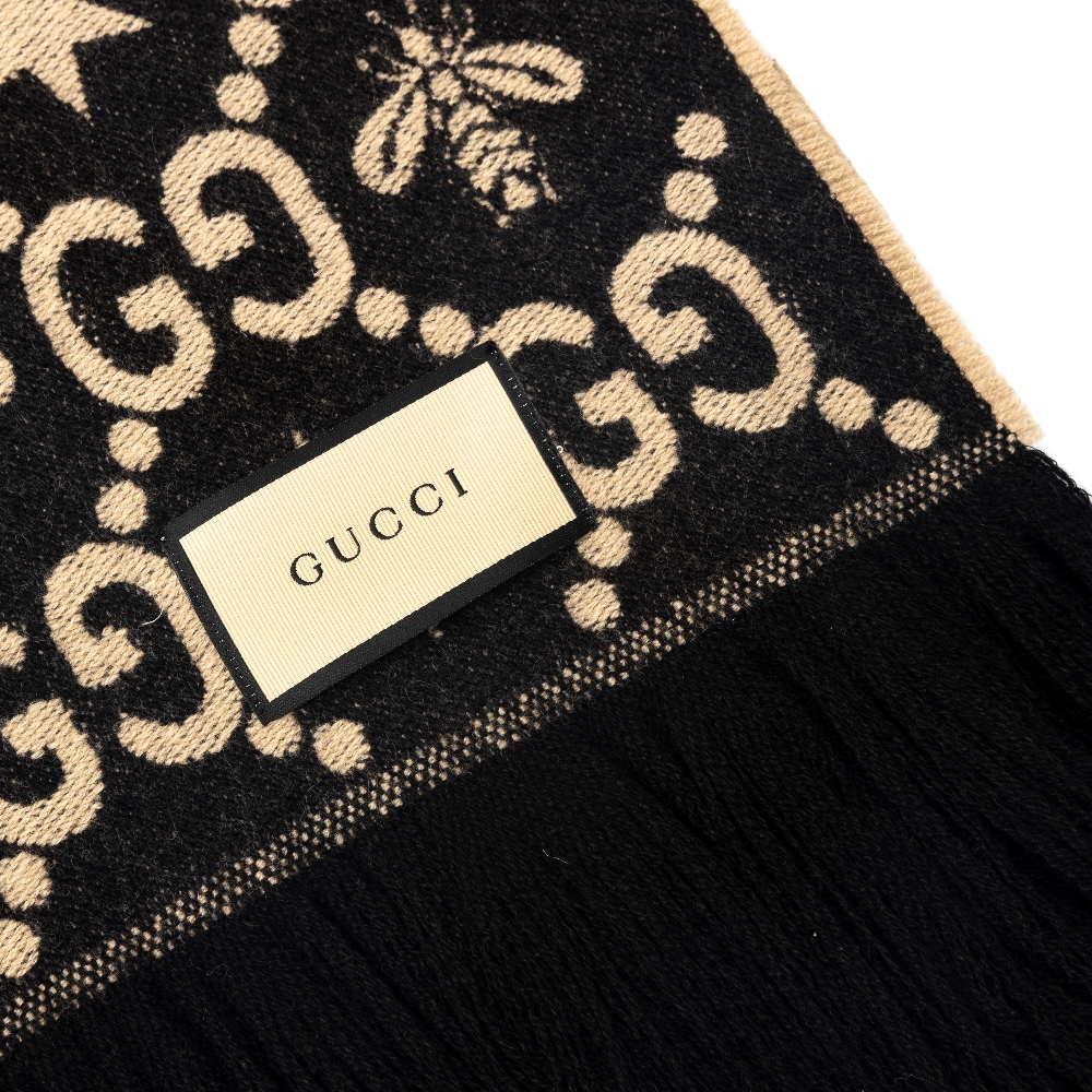 Gucci Wool-Blend GG Throw Blanket - Brown - GUC546547
