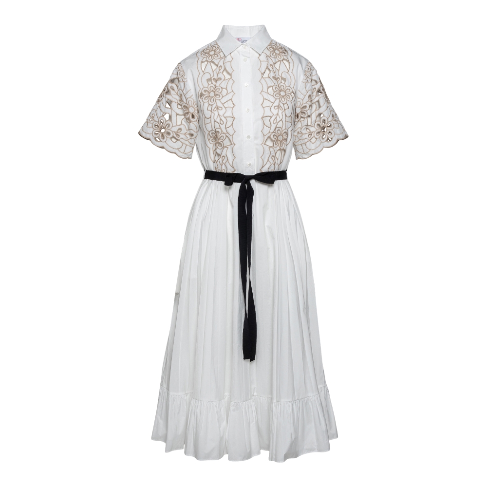 White midi dress with embroidery Red Valentino