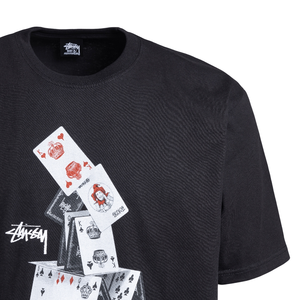 Black t-shirt with house of cards print Stussy
