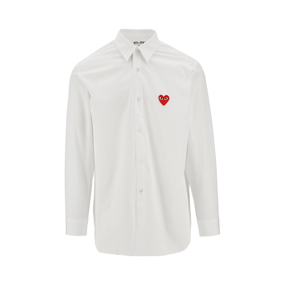 Drik vand hykleri ekstensivt Poplin shirt with Heart patch Comme Des Garcons Play | Ratti Boutique