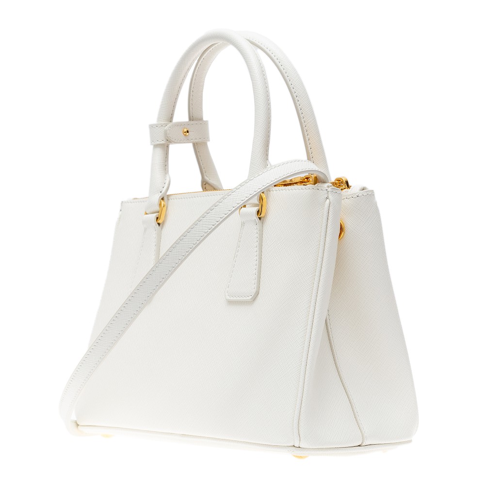 Prada Galleria Small Saffiano Leather Bag- White, Women's